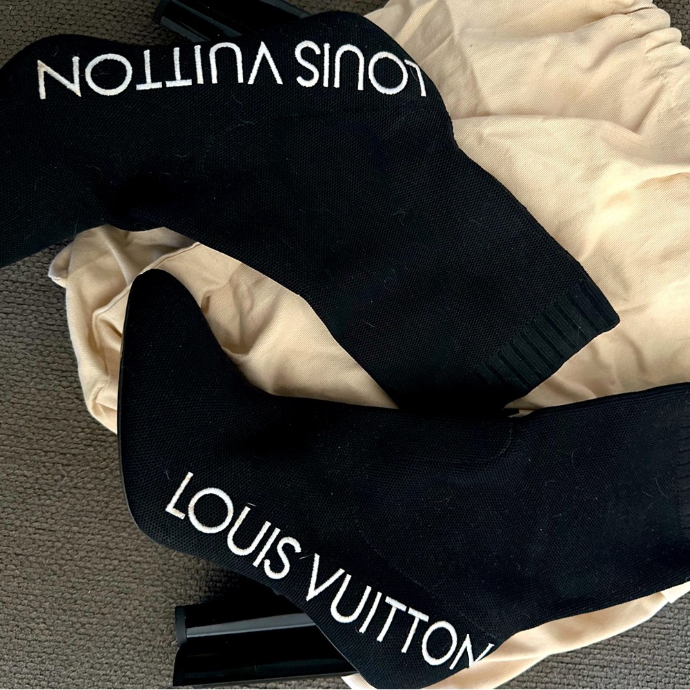 LV Louis Vuitton Silhouette Cloth Ankle Boots